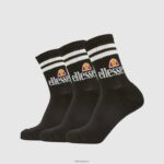 elegante paquete de 3 calcetines tipo pulóver accesorios Ellesse negro PZZNT488