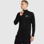 hombres bovaro 1/2 cremallera superior ropa Ellesse negro PZZNT330 - Image 4