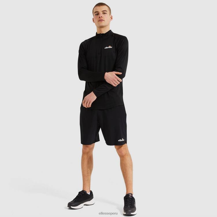 hombres bovaro 1/2 cremallera superior ropa Ellesse negro PZZNT330 - Image 1