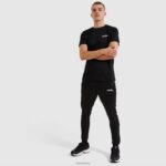 hombres camiseta malbe ropa Ellesse negro PZZNT406 - Image 2