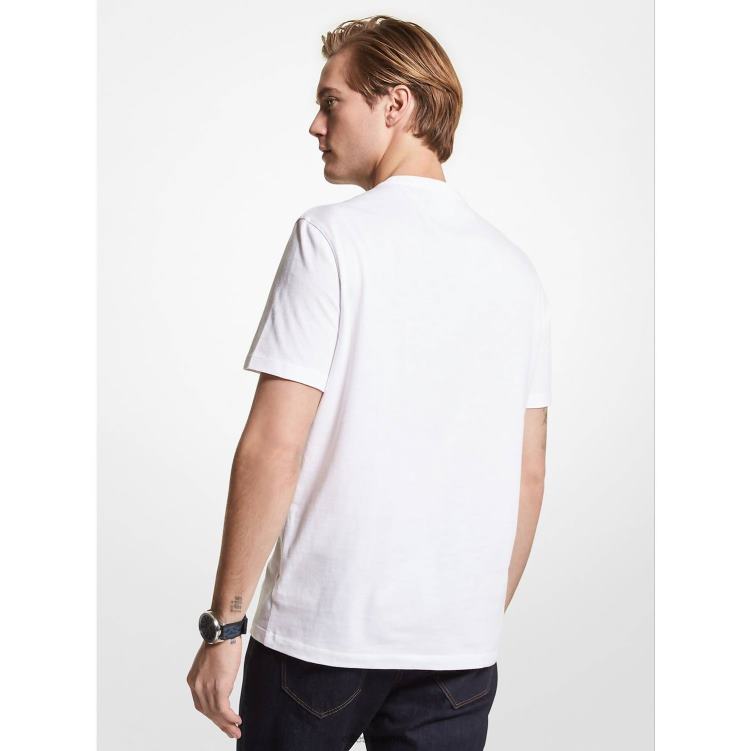 hombres camiseta mk de algodón a rayas ropa Ellesse logo PZZNT393 - Image 2