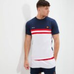 hombres camiseta venire ropa Ellesse azul marino/rojo/blanco PZZNT401 - Image 2