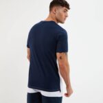 hombres camiseta venire ropa Ellesse azul marino/rojo/blanco PZZNT401 - Image 5