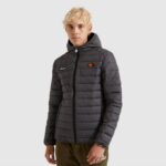 hombres chaqueta acolchada lombardía ropa Ellesse marga gris oscuro PZZNT287 - Image 5