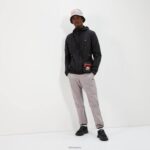 hombres chaqueta con cremallera completa fracción 2 ropa Ellesse negro PZZNT275