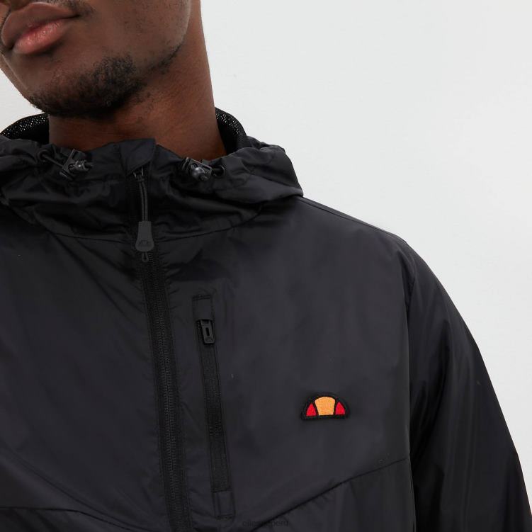 hombres chaqueta con cremallera completa fracción 2 ropa Ellesse negro PZZNT275 - Image 4