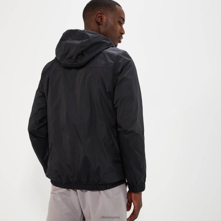 hombres chaqueta con cremallera completa fracción 2 ropa Ellesse negro PZZNT275 - Image 5