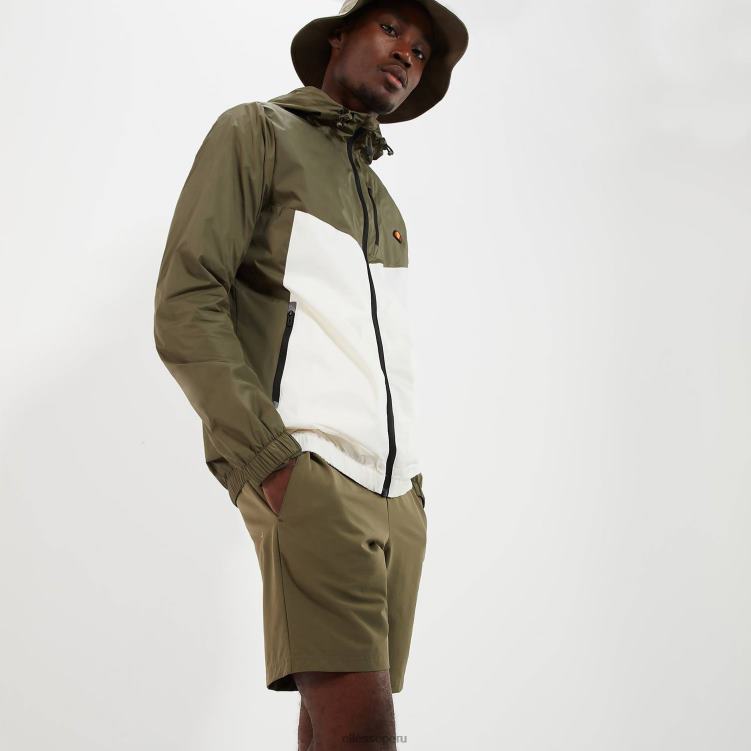 hombres chaqueta con cremallera completa fracción 2 verde ropa Ellesse caqui PZZNT276 - Image 2