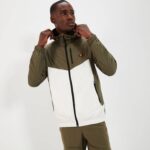hombres chaqueta con cremallera completa fracción 2 verde ropa Ellesse caqui PZZNT276 - Image 3