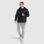 hombres chaqueta lombardia ropa Ellesse negro PZZNT274 - Image 2