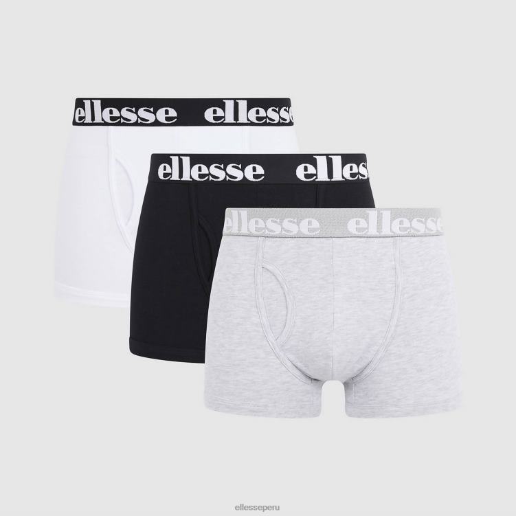 hombres paquete de 3 calzoncillos hali accesorios Ellesse negro/gris/blanco PZZNT493 - Image 1