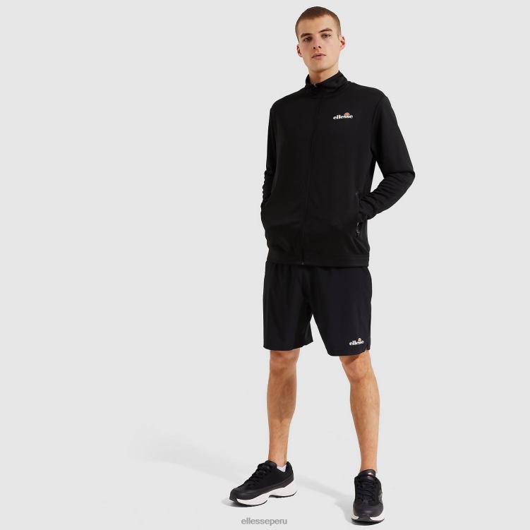 hombres parte superior de la pista de marzo ropa Ellesse negro PZZNT326 - Image 6