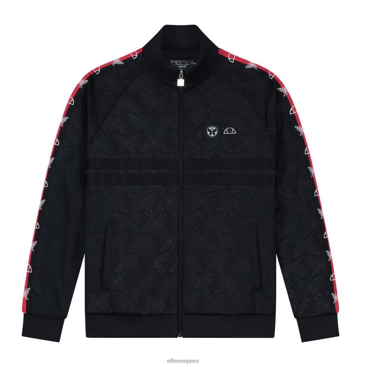 hombres parte superior de la pista del mañana ropa Ellesse negro PZZNT320 - Image 1