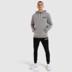 hombres primero sudadera con capucha ropa Ellesse gris PZZNT314 - Image 2