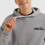 hombres primero sudadera con capucha ropa Ellesse gris PZZNT314 - Image 4