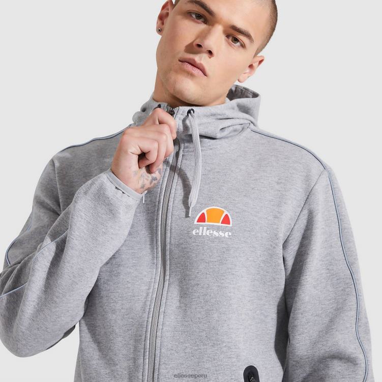 hombres sudadera con capucha ornari fz ropa Ellesse marga gris PZZNT317 - Image 4
