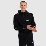 hombres sudadera con capucha ornari fz ropa Ellesse negro PZZNT316 - Image 5