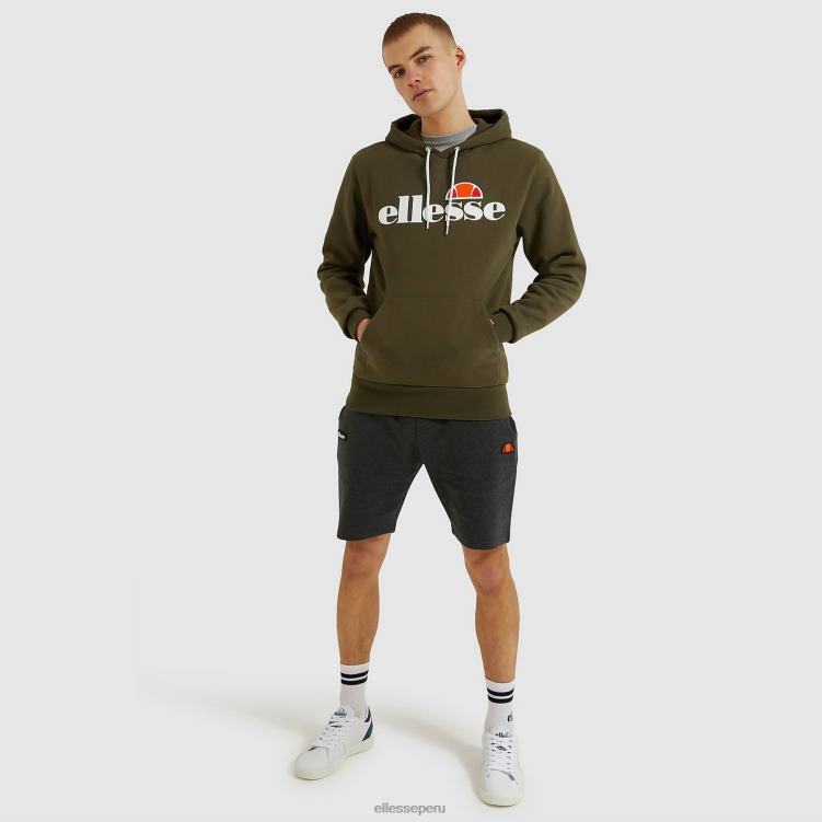 hombres sudadera con capucha sl gottero oh ropa Ellesse caqui PZZNT297 - Image 2
