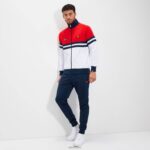 hombres top deportivo de rímini ropa Ellesse rojo/blanco/azul marino PZZNT323 - Image 3