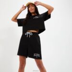 mujer camiseta beneventi croppd ropa Ellesse negro PZZNT57 - Image 4