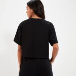 mujer camiseta beneventi croppd ropa Ellesse negro PZZNT57 - Image 6