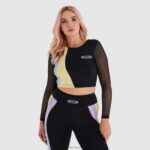 mujer camiseta corta leontina ropa Ellesse negro PZZNT223