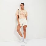 mujer camiseta corta volia ropa Ellesse marrón claro PZZNT88