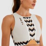 mujer chaleco corto chisporroteante ropa Ellesse gris claro PZZNT226 - Image 4