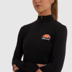 mujer sofira top con cremallera 1/4 ropa Ellesse negro PZZNT96 - Image 4