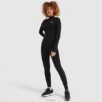 mujer sofira top con cremallera 1/4 ropa Ellesse negro PZZNT96 - Image 6