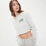 mujer sudadera corta canleo ropa Ellesse marga gris claro PZZNT41 - Image 3