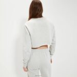 mujer sudadera corta canleo ropa Ellesse marga gris claro PZZNT41 - Image 4