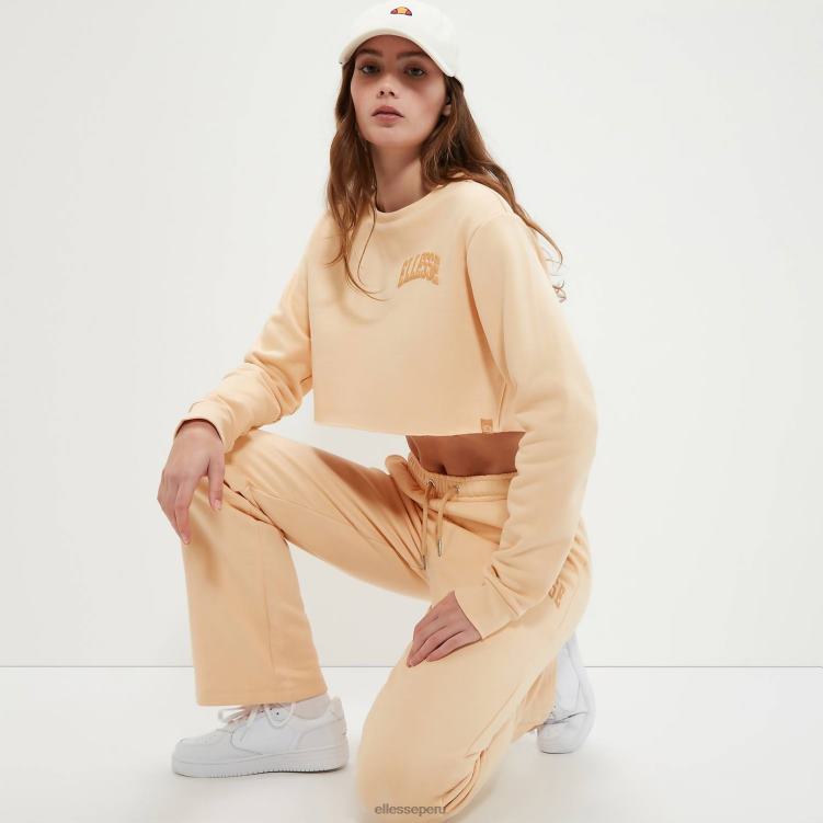 mujer sudadera corta canleo ropa Ellesse marrón claro PZZNT40 - Image 1