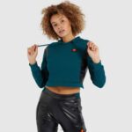 mujer sudadera corta con capucha fioci ropa Ellesse verde azulado PZZNT178