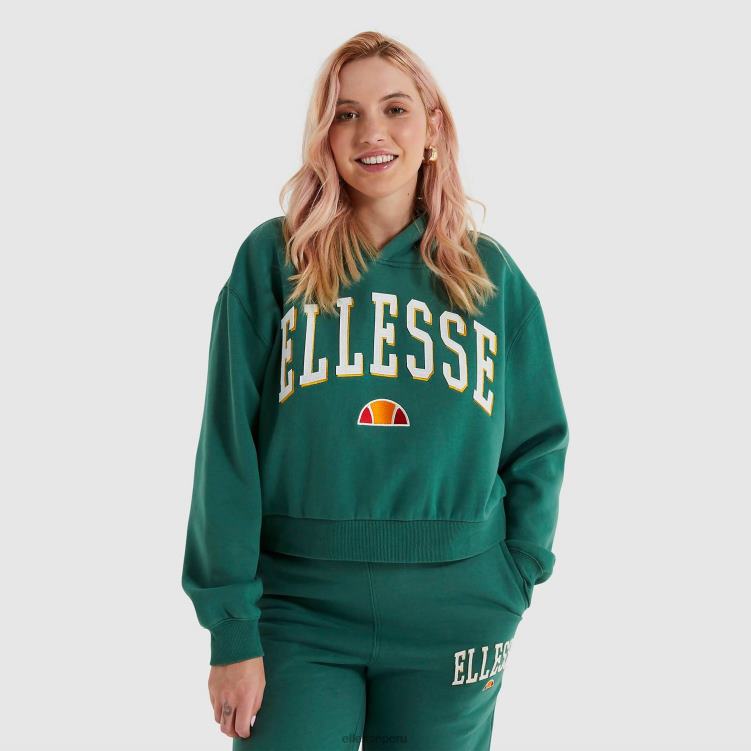 mujer sudadera corta con capucha ramo ropa Ellesse verde oscuro PZZNT179 - Image 1
