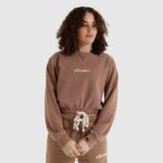 mujer sudadera corta popsy ropa Ellesse marrón PZZNT170