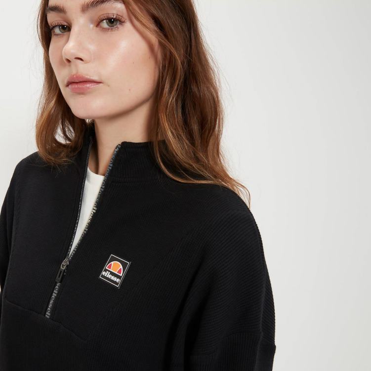 mujer top de chándal corto oprello ropa Ellesse negro PZZNT16 - Image 4