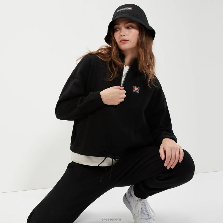 mujer top de chándal corto oprello ropa Ellesse negro PZZNT16 - Image 1
