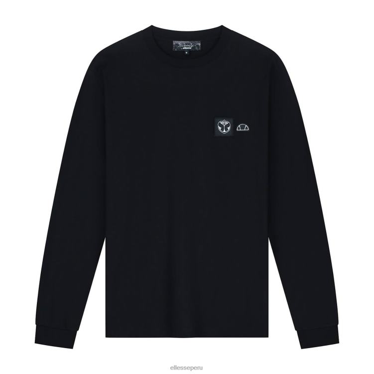 unisexo sudadera de manga larga del mundo del mañana ropa Ellesse negro PZZNT23 - Image 1