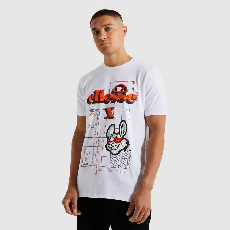 hombres camiseta cibernética inadaptados ropa Ellesse blanco PZZNT480
