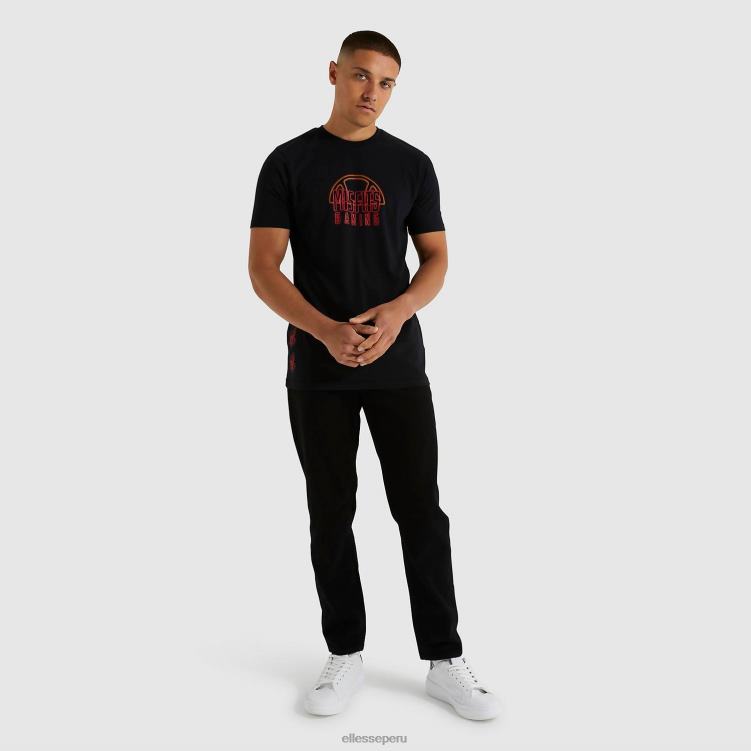 hombres camiseta de inadaptados menores ropa Ellesse negro PZZNT481