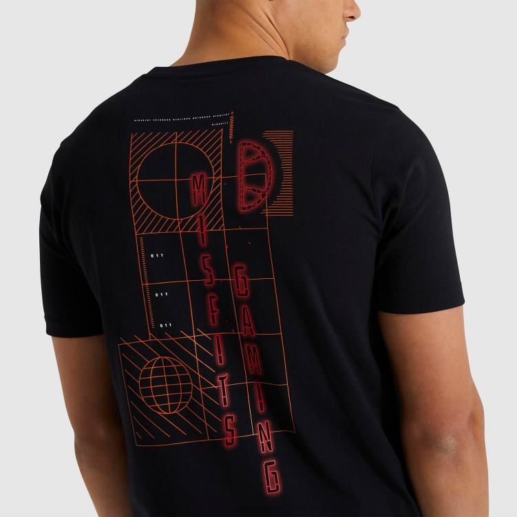 hombres camiseta de inadaptados menores ropa Ellesse negro PZZNT481
