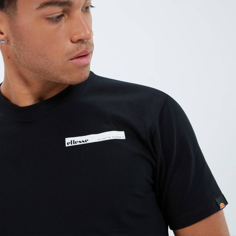 hombres camiseta meta ropa Ellesse negro PZZNT371
