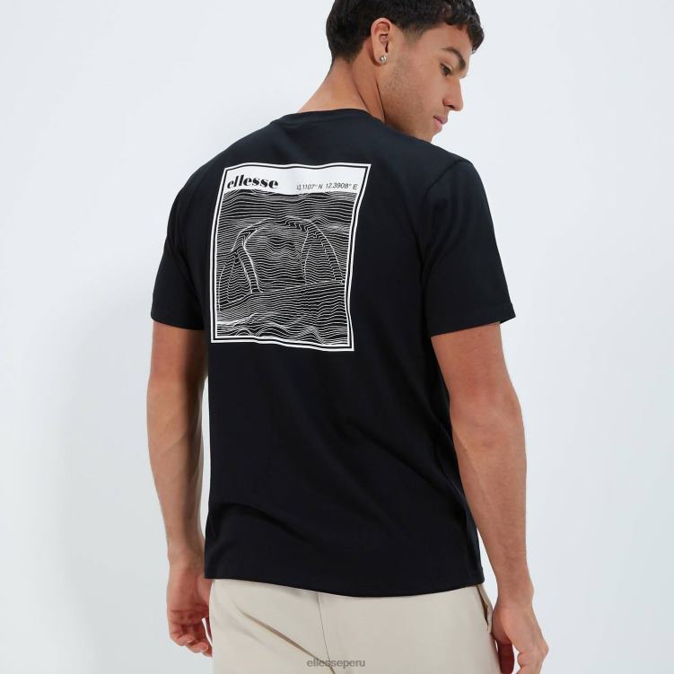 hombres camiseta meta ropa Ellesse negro PZZNT371
