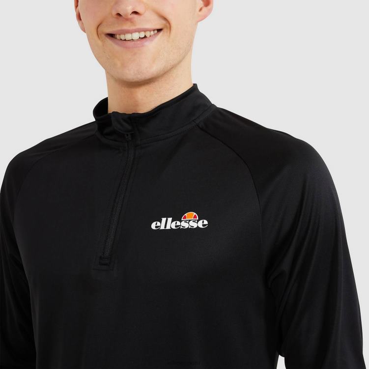 hombres bovaro 1/2 cremallera superior ropa Ellesse negro PZZNT330