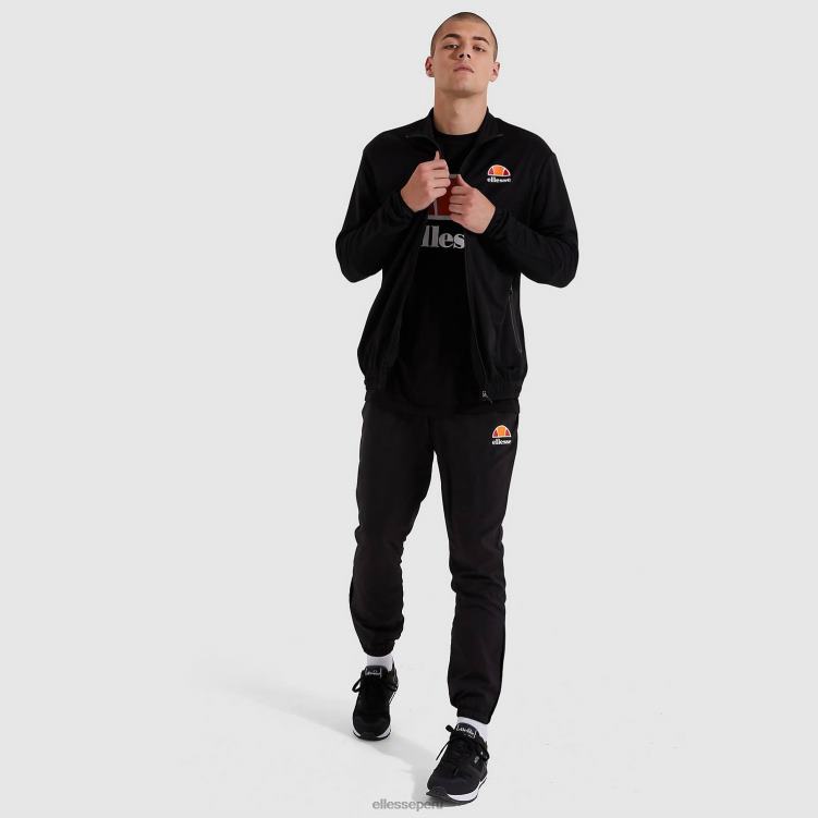 hombres parte superior de la pista de marzo ropa Ellesse negro PZZNT326