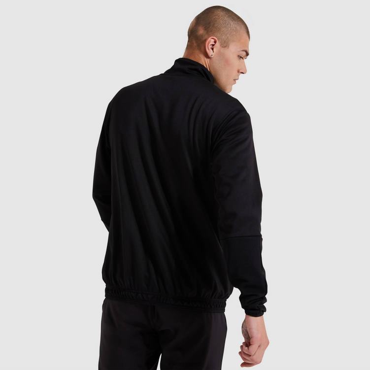 hombres parte superior de la pista de marzo ropa Ellesse negro PZZNT326