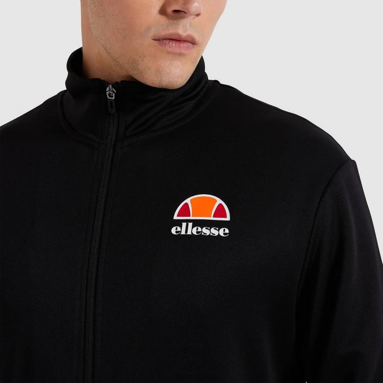 hombres parte superior de la pista de marzo ropa Ellesse negro PZZNT326