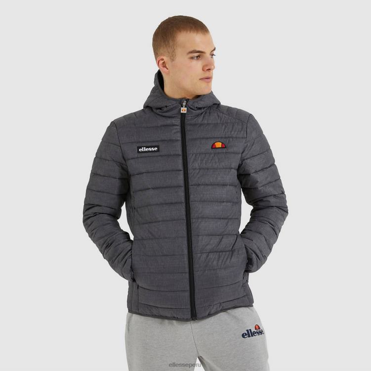 hombres chaqueta acolchada lombardía ropa Ellesse marga gris oscuro PZZNT287
