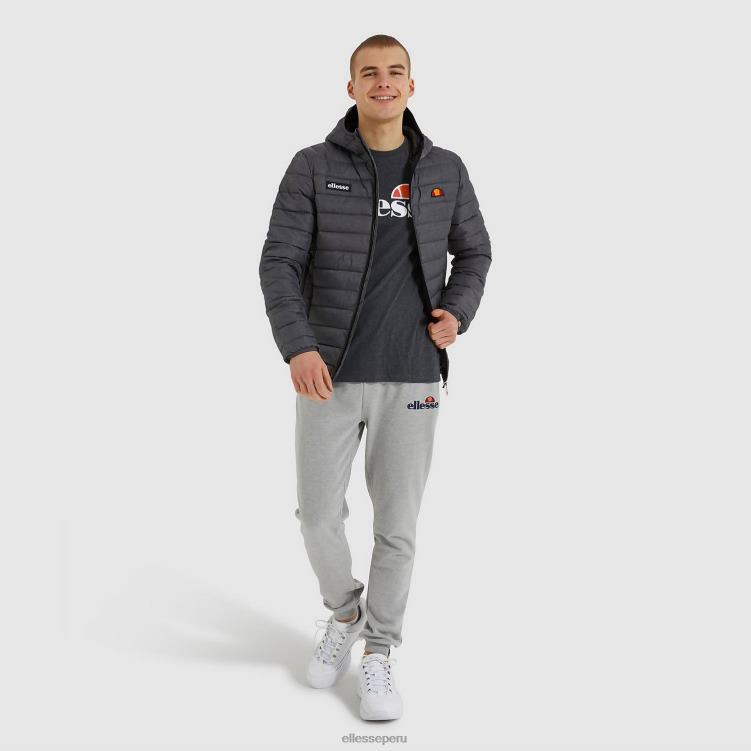 hombres chaqueta acolchada lombardía ropa Ellesse marga gris oscuro PZZNT287